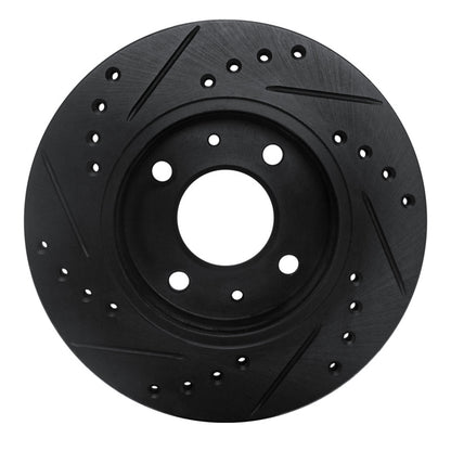 R1 Concepts R1 86-17 Nissan Pulsar NX Front Right Drilled & Slotted Black Brake Rotor