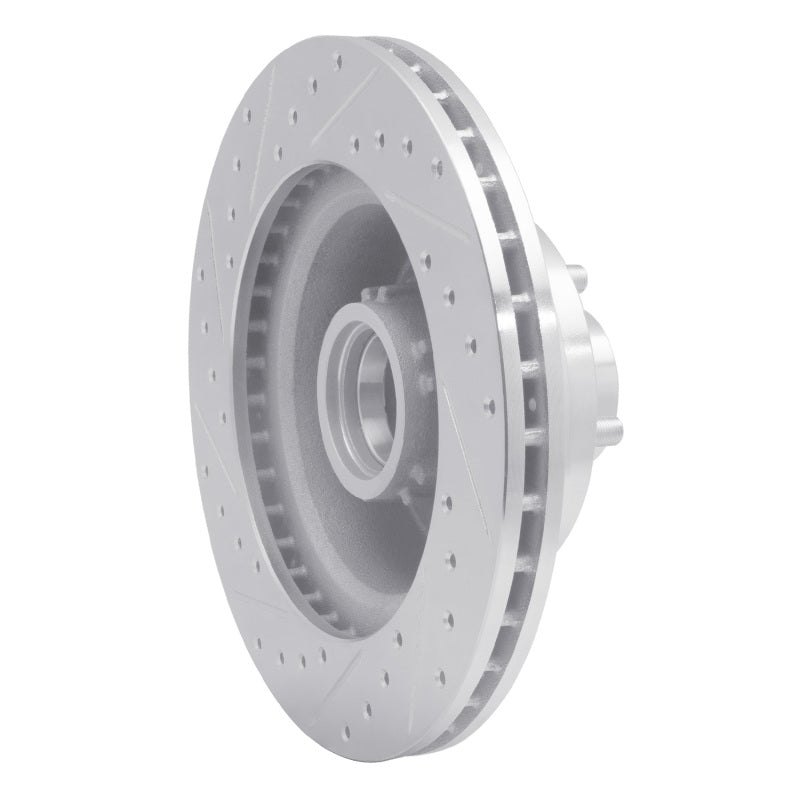 R1 Concepts R1 76-81 Chrysler Newport Front Right Drilled & Slotted Silver Brake Rotor