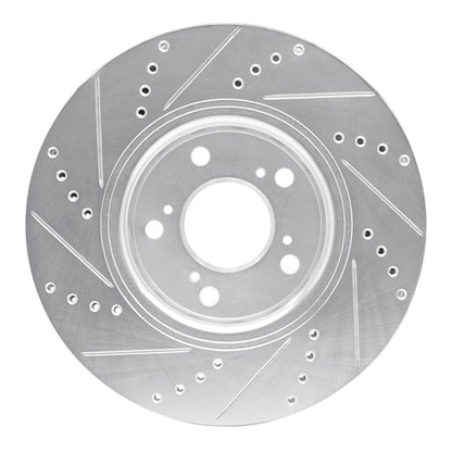 R1 Concepts R1 14-20 Acura RLX Front Right Drilled & Slotted Silver Brake Rotor
