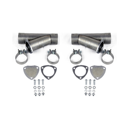 Granatelli Motor Sports Granatelli 5.0in Aluminized Mild Steel Manual Dual Exhaust Cutout w/Slip Fit & Band Clamps