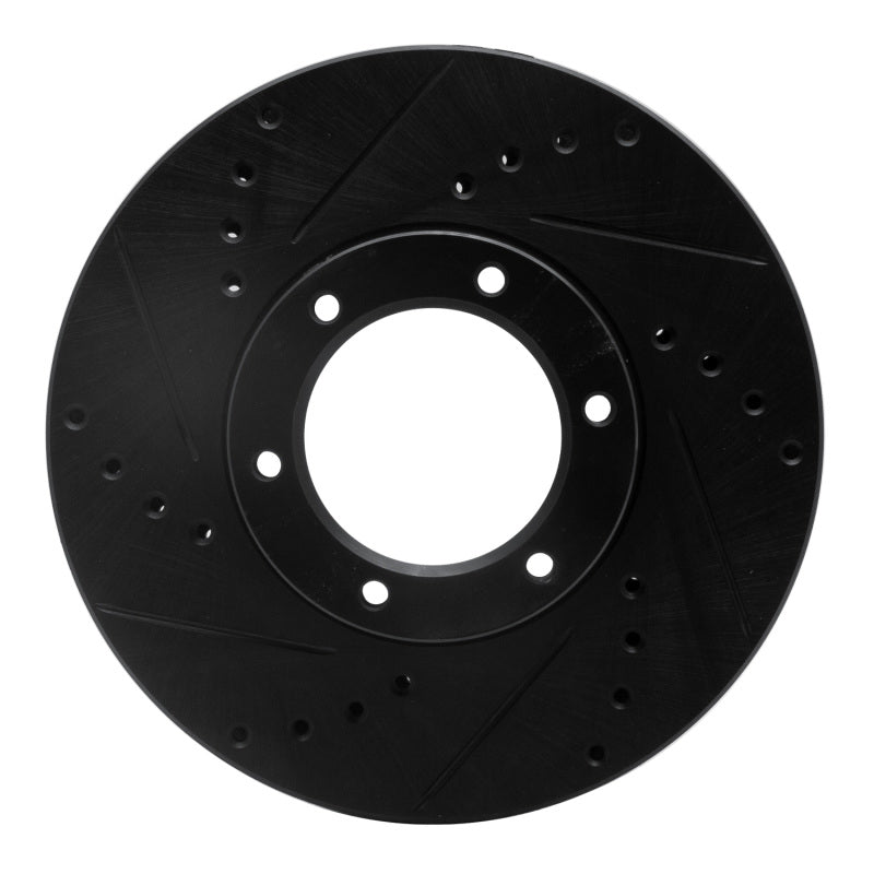 R1 Concepts R1 89-93 Toyota Pickup Front Left Drilled & Slotted Black Brake Rotor