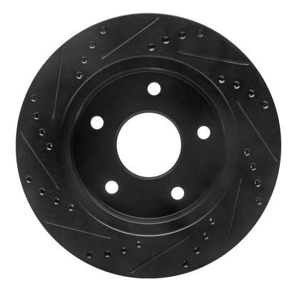 R1 Concepts R1 00-02 Dodge Ramcharger (Mexico) Front Right Drilled & Slotted Black Brake Rotor