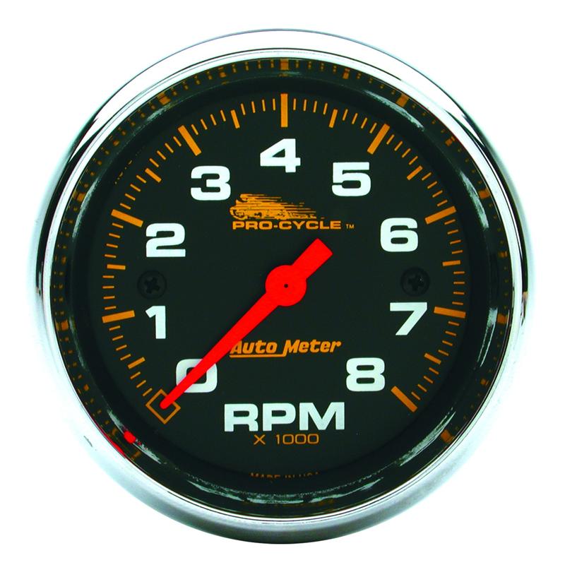 Autometer Pro-Cycle Gauge Tachometer 3 3/8in 10K Rpm White