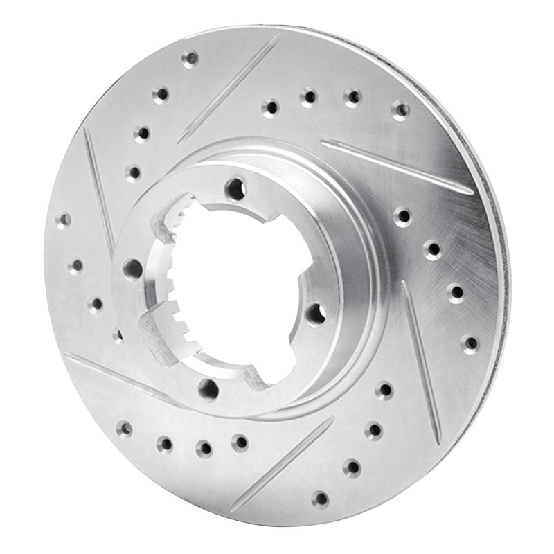 R1 Concepts R1 83-89 Subaru STANDARD Front Left Drilled & Slotted Silver Brake Rotor