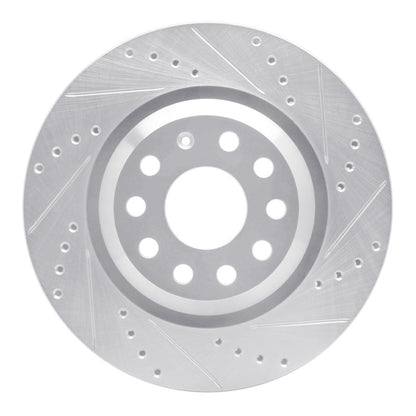 R1 Concepts R1 06-25 Audi Q3 Rear Right Drilled & Slotted Silver Brake Rotor