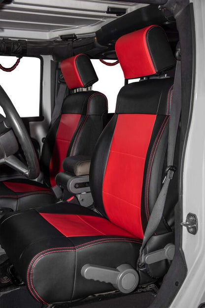PRP Seats PRP 11-12 Jeep Wrangler JK Front Seat Covers/2 door or 4 door (Pair) - Black/Red
