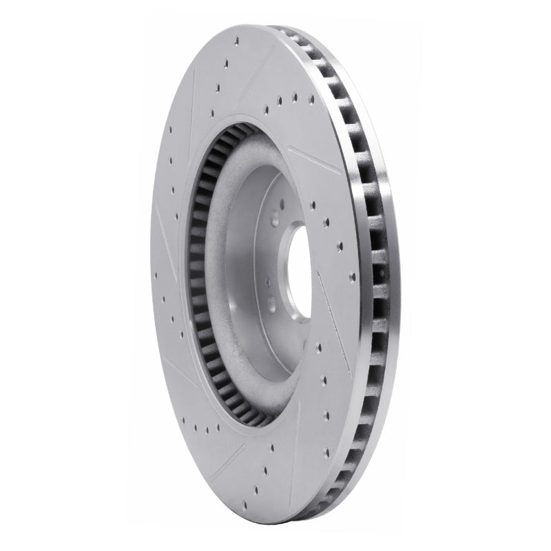 R1 Concepts R1 18-20 Genesis G80 Front Right Drilled & Slotted Silver Brake Rotor