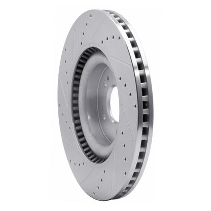 R1 Concepts R1 18-20 Genesis G80 Front Right Drilled & Slotted Silver Brake Rotor