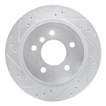 R1 Concepts R1 09-16 BMW Z4 Rear Left Drilled & Slotted Silver Brake Rotor