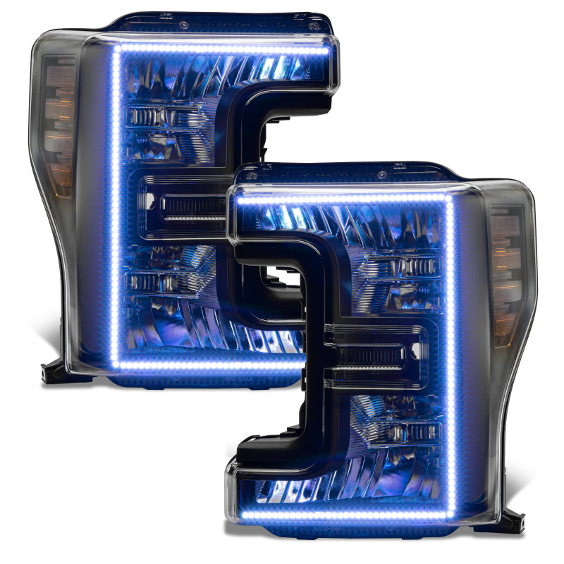 ORACLE Lighting Oracle 17-19 Ford F-250 SD Dynamic Pre-Assembled Headlights - Halogen - Black Edition -