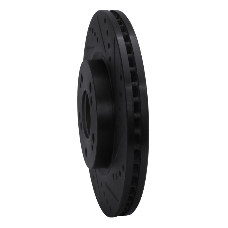 R1 Concepts R1 04-12 Mitsubishi Eclipse Front Right Drilled & Slotted Black Brake Rotor