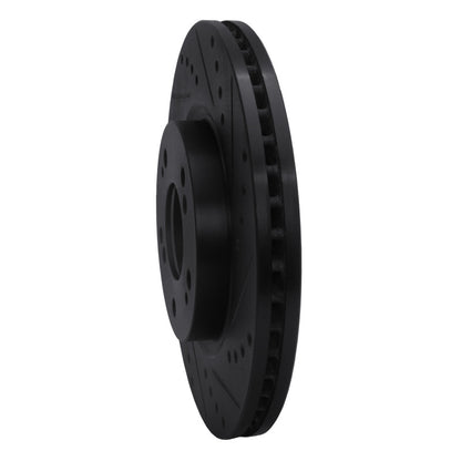 R1 Concepts R1 04-12 Mitsubishi Eclipse Front Right Drilled & Slotted Black Brake Rotor