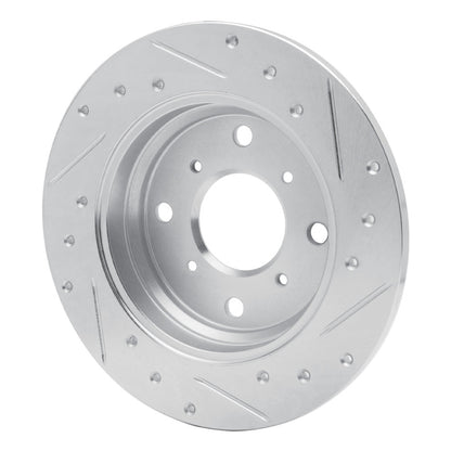 R1 Concepts R1 86-96 Acura Legend Rear Left Drilled & Slotted Silver Brake Rotor