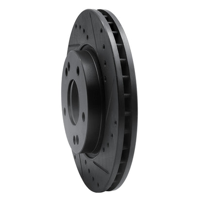 R1 Concepts R1 07-10 Hyundai Elantra Front Right Drilled & Slotted Black Brake Rotor
