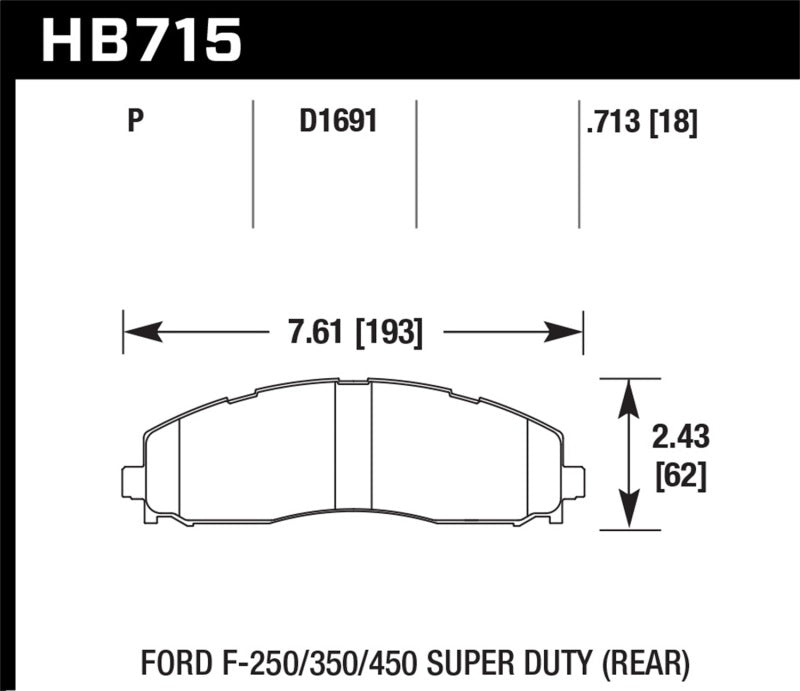 Hawk Performance Hawk 2015 Ford F-250/350/450 Super Duty Rear Brake Pads