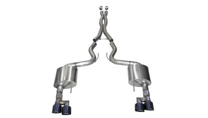 CORSA Performance Corsa 18-23 Ford Mustang 5.0L V8 3in Xtreme Cat-Back Dual Rear Exit w/ 4in Black PVD Pro-Series Tips