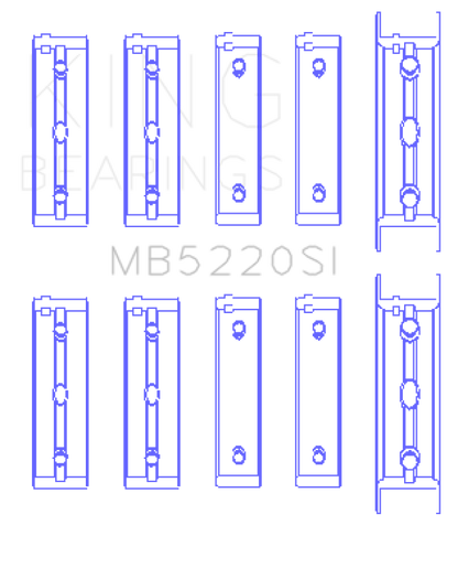 King Engine Bearings Subaru Ej20/Ej22/Ej25 (Incl. Turbo) (Size +0.50mm) Main Bearing Set