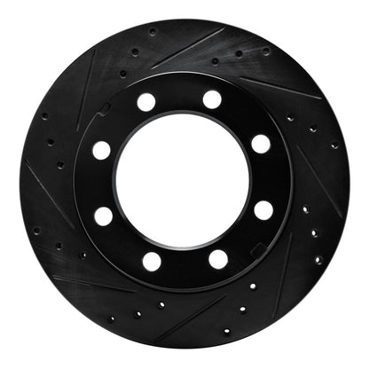 R1 Concepts R1 77-93 Chevrolet V30 & V3500 Pickup Front Left Drilled & Slotted Black Brake Rotor