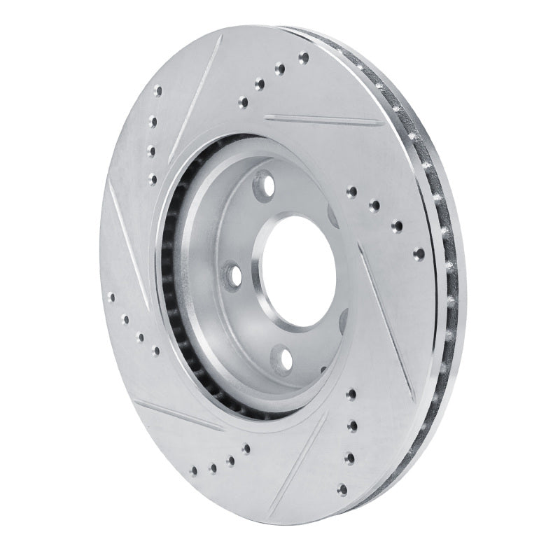 R1 Concepts R1 2019-2025 Mazda 3 Front Right Drilled & Slotted Silver Brake Rotor