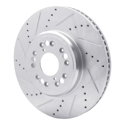 R1 Concepts R1 1995-2000 Lexus LS400 Front Left Drilled & Slotted Silver Brake Rotor