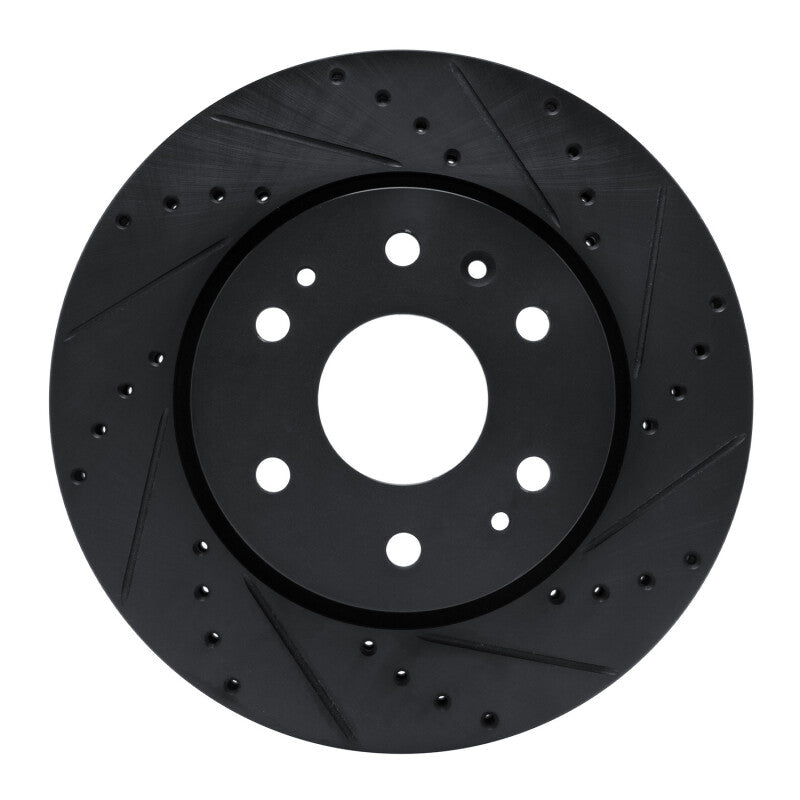R1 Concepts R1 23-25 Chevrolet Colorado Front Right Drilled & Slotted Black Brake Rotor