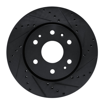 R1 Concepts R1 23-25 Chevrolet Colorado Front Right Drilled & Slotted Black Brake Rotor