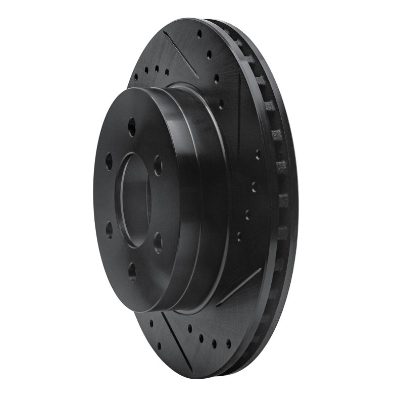 R1 Concepts R1 97-02 Dodge Dakota 4WD Front Right Drilled & Slotted Black Brake Rotor