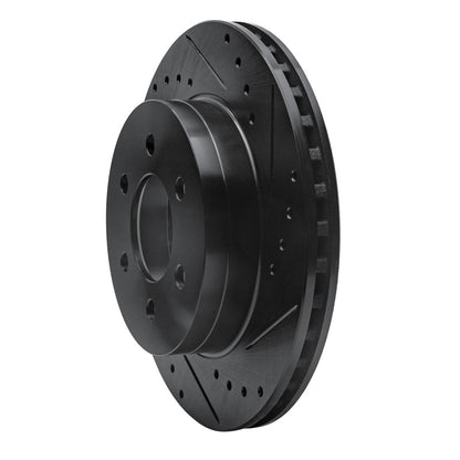 R1 Concepts R1 97-02 Dodge Dakota 4WD Front Right Drilled & Slotted Black Brake Rotor