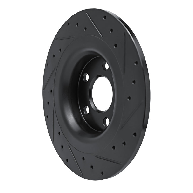 R1 Concepts R1 18-25 Volvo S60 Rear Left Drilled & Slotted Black Brake Rotor