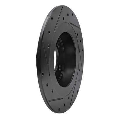 R1 Concepts R1 2013-2016 Mini Cooper Countryman Rear Right Drilled & Slotted Black Brake Rotor