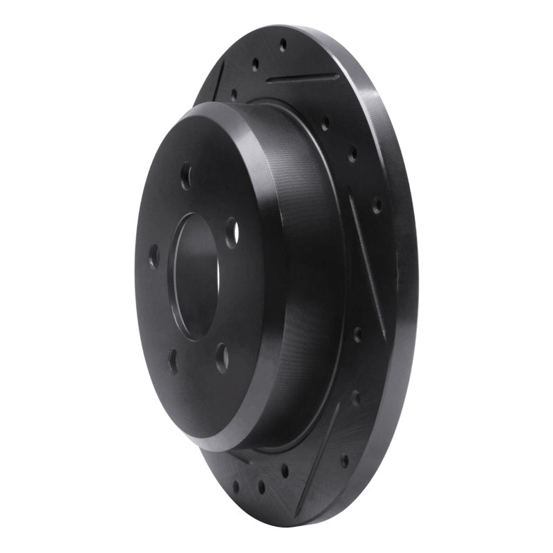 R1 Concepts R1 96-02 Ford Crown Victoria Rear Left Drilled & Slotted Black Brake Rotor