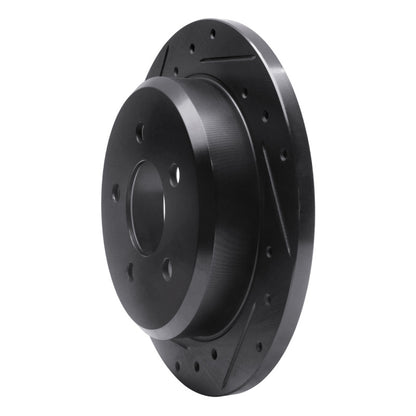 R1 Concepts R1 96-02 Ford Crown Victoria Rear Left Drilled & Slotted Black Brake Rotor