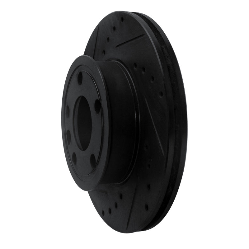 R1 Concepts R1 92-95 Volkswagen EuroVan Front Left Drilled & Slotted Black Brake Rotor