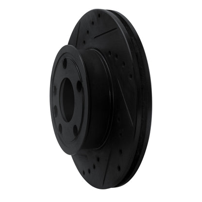 R1 Concepts R1 92-95 Volkswagen EuroVan Front Left Drilled & Slotted Black Brake Rotor