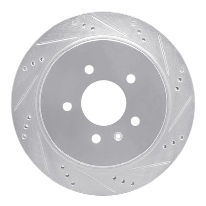 R1 Concepts R1 03-11 Cadillac CTS Rear Right Drilled & Slotted Silver Brake Rotor