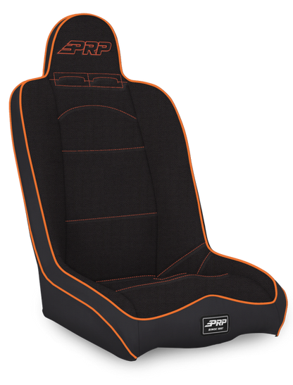 PRP Seats PRP Daily Driver High Back Suspension Seat- Black/Orange Tweed