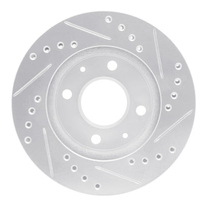 R1 Concepts R1 83-87 Honda Prelude Front Left Drilled & Slotted Silver Brake Rotor