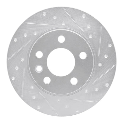 R1 Concepts R1 96-00 Volkswagen EuroVan Rear Right Drilled & Slotted Silver Brake Rotor