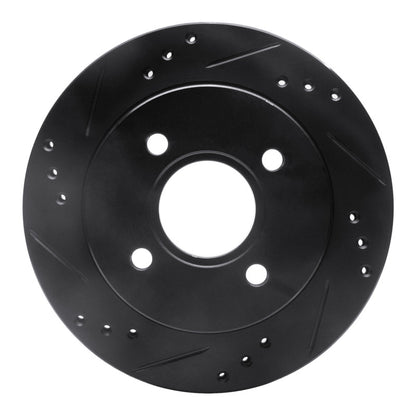 R1 Concepts R1 95-04 Ford Contour Rear Left Drilled & Slotted Black Brake Rotor