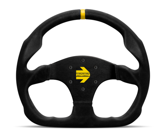 Momo MOD30 Steering Wheel 320 mm - Black Suede/Black Spokes/1 Stripe