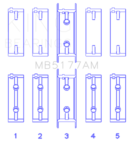 King Engine Bearings Mitsubishi 4G63/64/DOHC (Size +0.25mm) Main Bearing Set