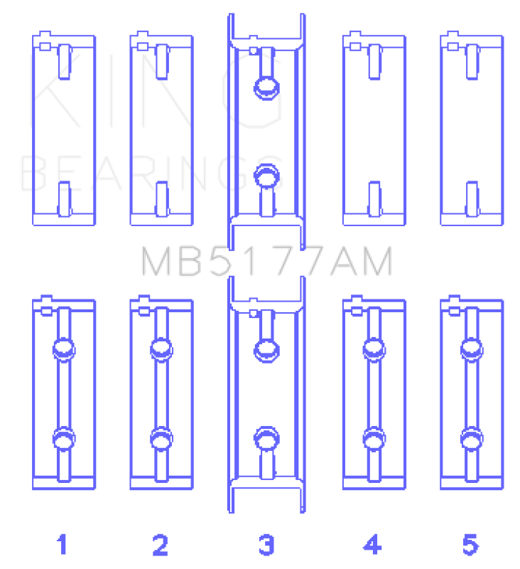 King Engine Bearings Mitsubishi 4G63/64/DOHC (Size +1.0mm) Main Bearing Set