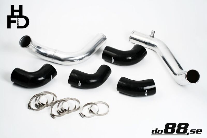 do88 Volvo 7/940 Turbo Center Connection Pipe Kit Black Hoses 3in Throttle Body
