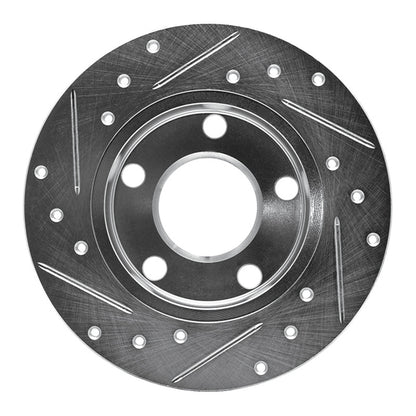 R1 Concepts R1 85-00 Audi 5000CS Turbo Quattro Rear Right Drilled & Slotted Silver Brake Rotor