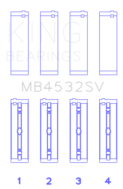 King Engine Bearings Mercedes Benz Om 642.822/36/910/20/30/70 (Size +0.75mm) Main Bearing Set