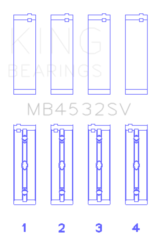 King Engine Bearings Mercedes Benz Om 642.822/36/910/20/30/70 (Size +0.50mm) Main Bearing Set
