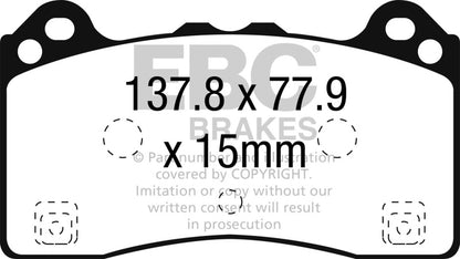 EBC Racing 16-19 Ford Focus 2.3L Turbo RS RP-X Front Brake Pads