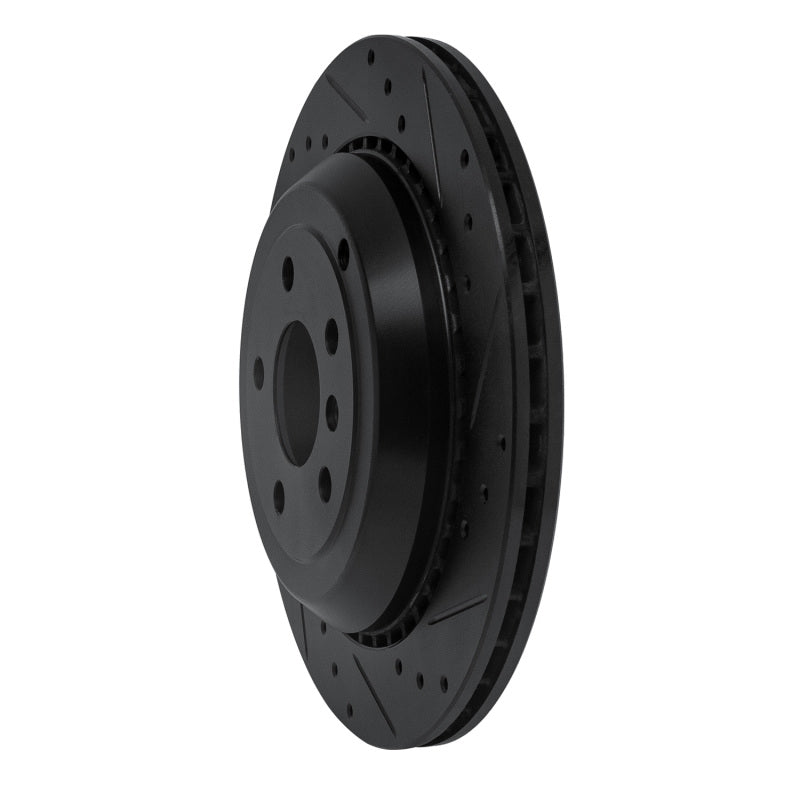 R1 Concepts R1 06-12 Mercedes-Benz GL350 Rear Right Drilled & Slotted Black Brake Rotor