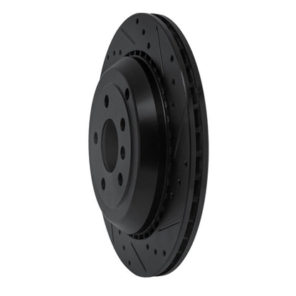 R1 Concepts R1 06-12 Mercedes-Benz GL350 Rear Right Drilled & Slotted Black Brake Rotor