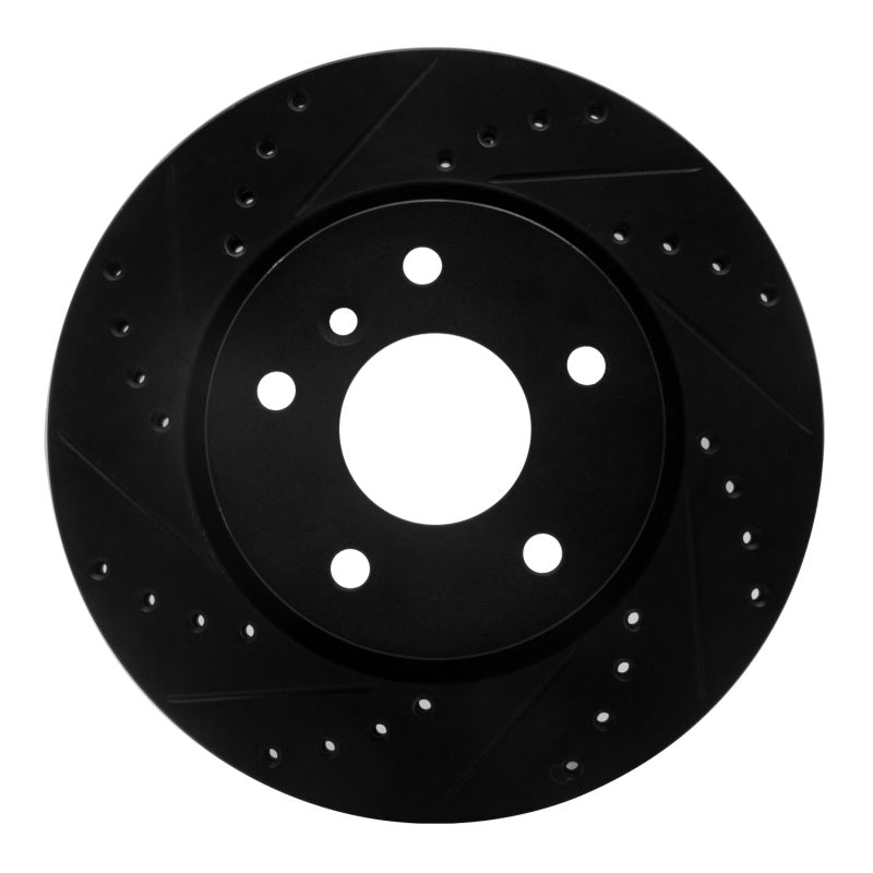 R1 Concepts R1 94-02 Land Rover Range Rover Front Right Drilled & Slotted Black Brake Rotor